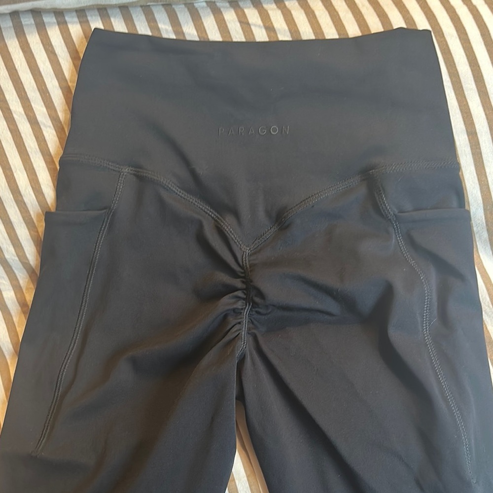 Paragon Black High-Waisted Pants with ruched butt